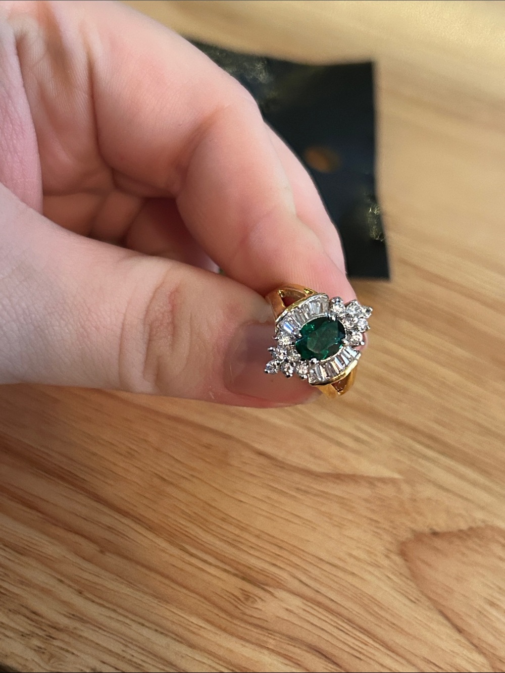 Ballerina style cluster gold cocktail ring